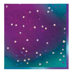 Amscan Sparkling Sapphire Iridescent Lunch Napkins Multicoloured