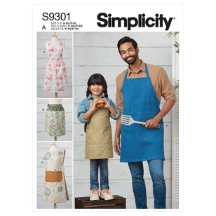 Simplicity Sewing Pattern S9301 Kids' & Adults' Aprons All Sizes
