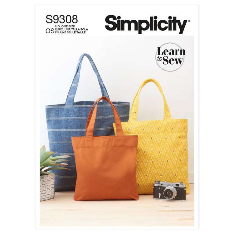 Simplicity Sewing Pattern S9308 Tote Bags in Three Sizes One Size