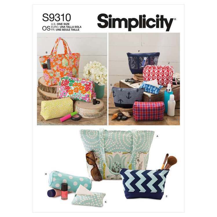 Simplicity Sewing Pattern S9310 Totes & Bags In Assorted Sizes One Size