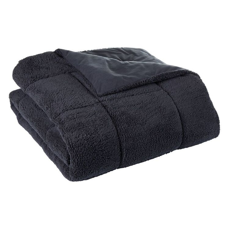 KOO Teddy Reversible Blanket Charcoal
