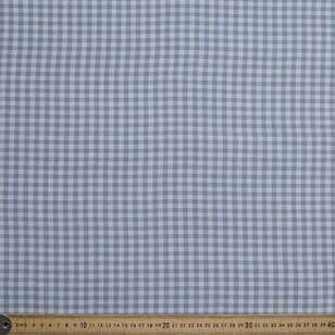 Small Gingham Printed 140 cm Double Cloth Fabric Ashley Blue 140 cm