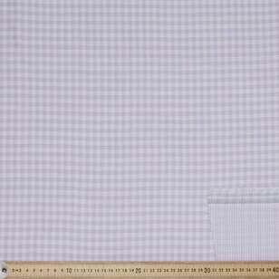 Small Gingham Printed 140 cm Double Cloth Fabric Pale Mauve 140 cm