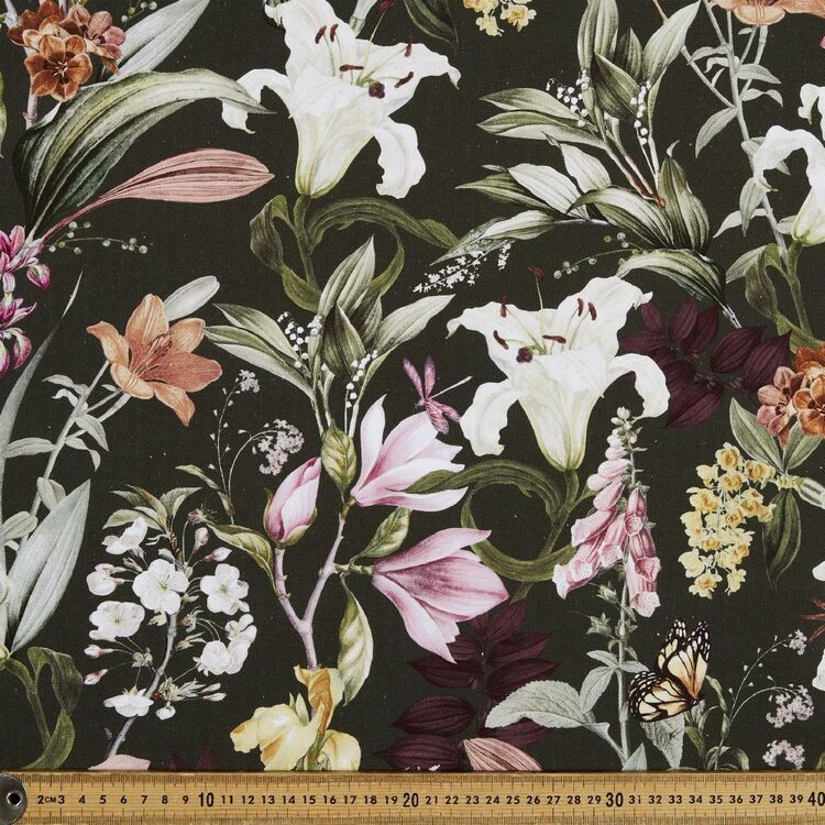 Hani Floral 150 cm Cotton Canvas Fabric
