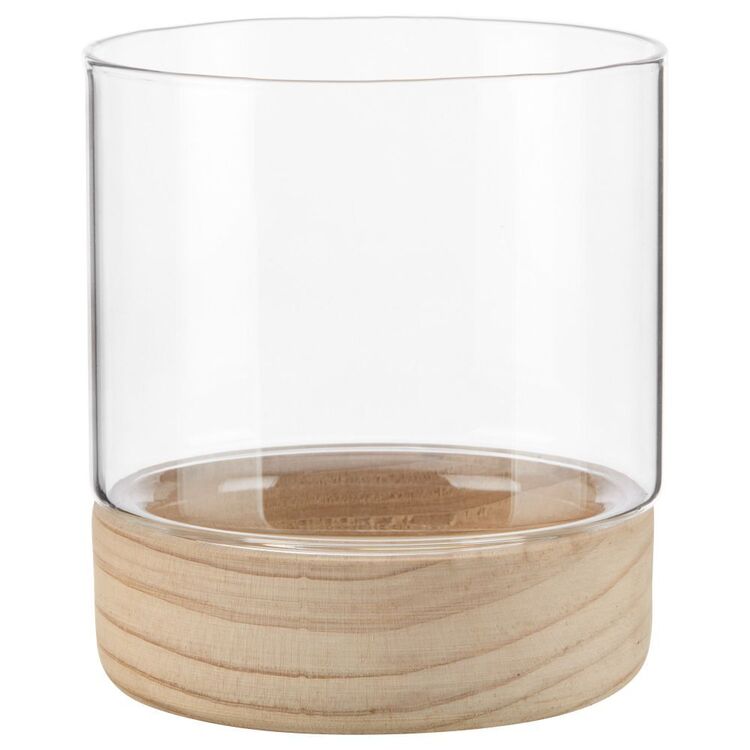 Bouclair Abstract Aesthetic Glass Candle Holder Natural 10 x 11 cm
