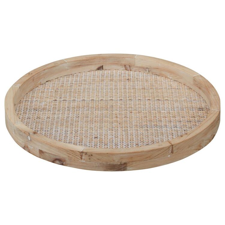 Bouclair Abstract Aesthetic Woven Round Tray