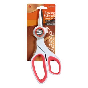 Klasse 8.25'' Soft Grip Sewing Scissors White & Pink 8.25 in