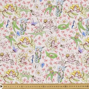 May Gibbs Gumnut & Butterfly 150 cm Decorator Fabric Pale Pink 150 cm