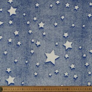 In The Stars Printed 148 cm Glow Fleece Fabric Blue 148 cm