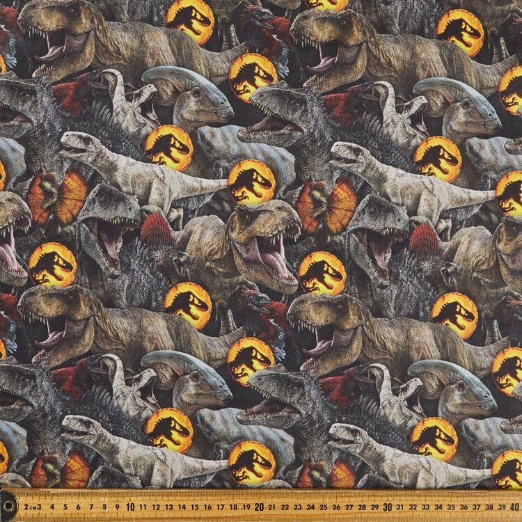 Jurassic World All Over Printed 112 cm Cotton Fabric