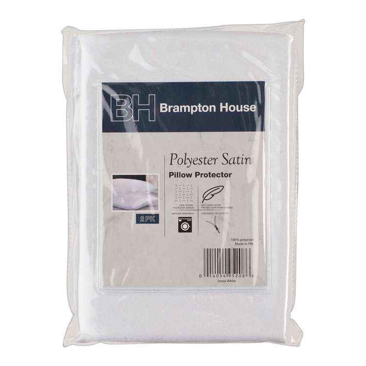 Brampton House Polyester Satin Zipped Pillow Protector 2 Pack