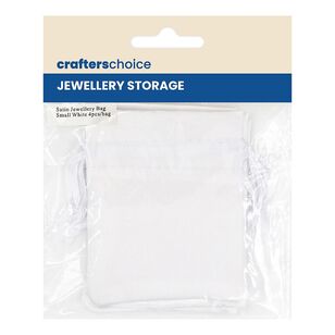Crafters Choice Silky Jewellery Bag 4 Pack White 90 x 70 mm