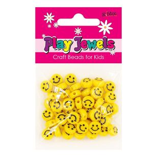 Ribtex Play Jewels Emoji Round Beads Yellow 15 g