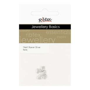 Ribtex Jewellery Basics Heart Spacers Silver 5 Pack Silver