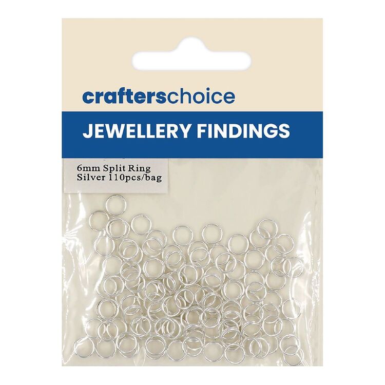 Crafters Choice Split Ring 110 Pack Silver 6 mm