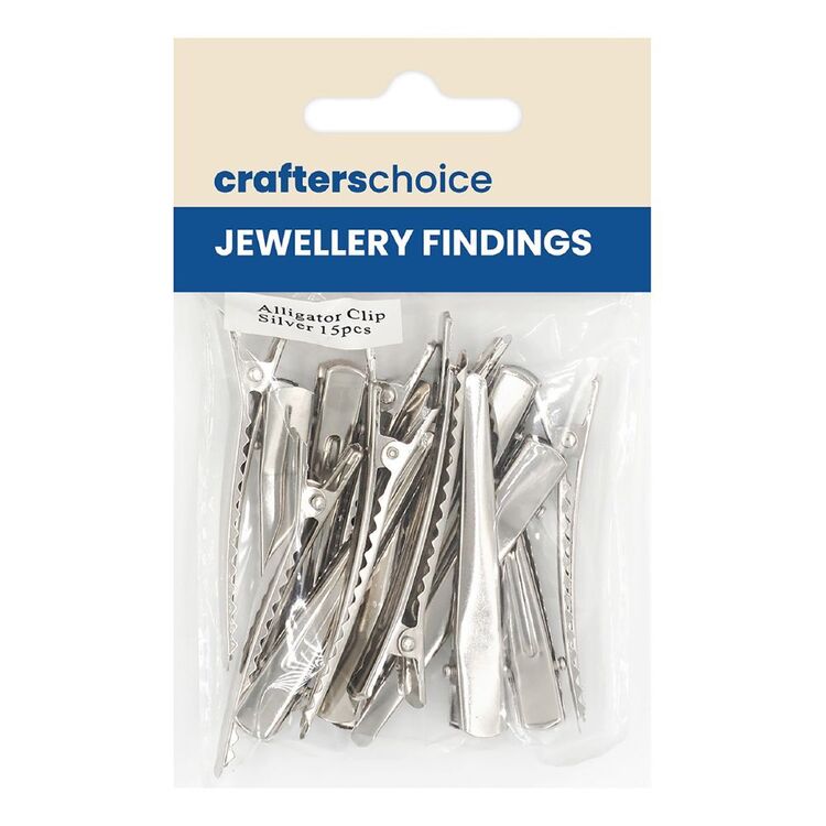 Crafters Choice Alligator Clip Mix 15 Pack Silver