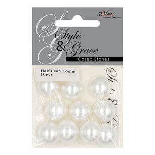 Ribtex Style & Grace Half Pearl 10 Pack Ivory 16 mm