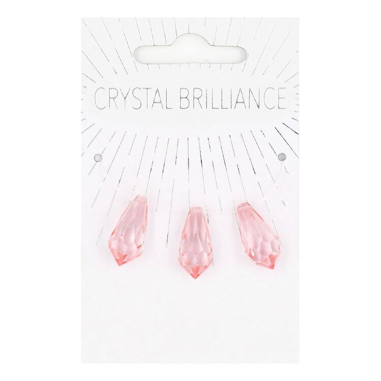 Ribtex Crystal Brilliance Pink Chinese Crystal Teardrop Pendant 3 Pack