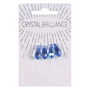 Ribtex Crystal Brilliance Blue Chinese Crystal Teardrop 4 Pack Blue AB 16 mm