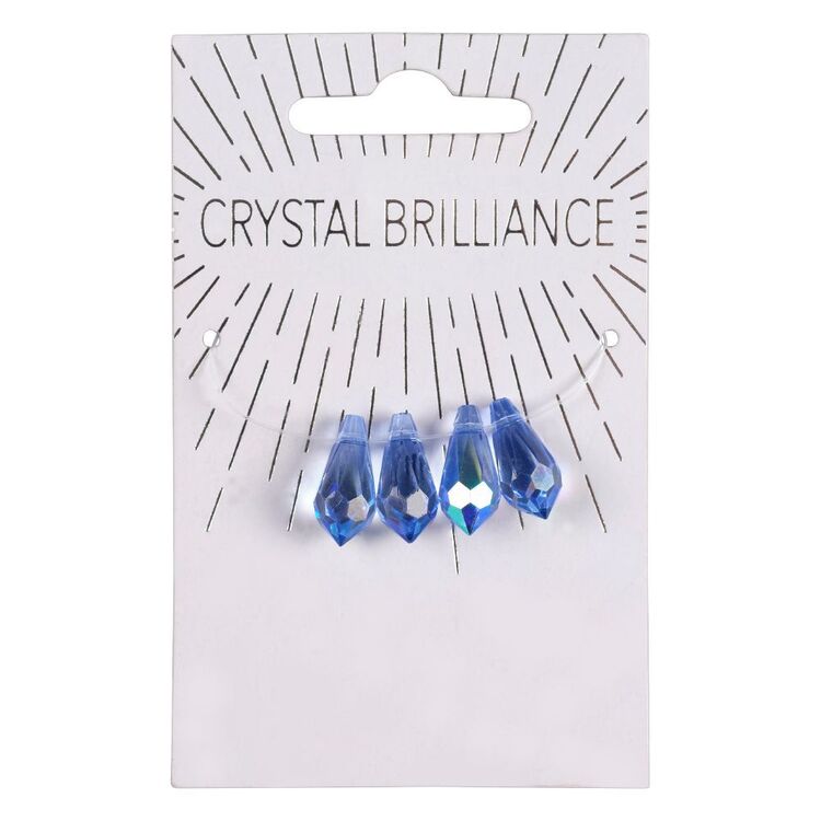 Ribtex Crystal Brilliance Blue Chinese Crystal Teardrop 4 Pack