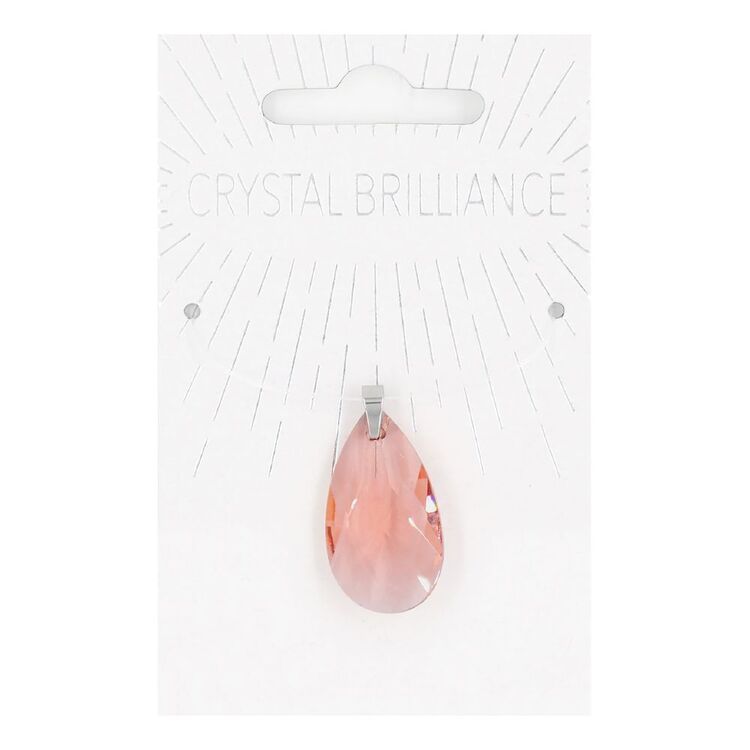 Ribtex Crystal Brilliance Pink Chinese Crystal Teardrop Pendant