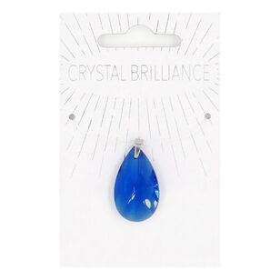 Ribtex Crystal Brilliance Blue Chinese Crystal Teardrop Pendant Blue 28mm
