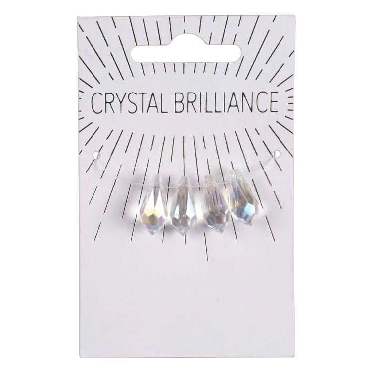Ribtex Crystal Brilliance Clear Chinese Crystal Teardrop 4 Pack