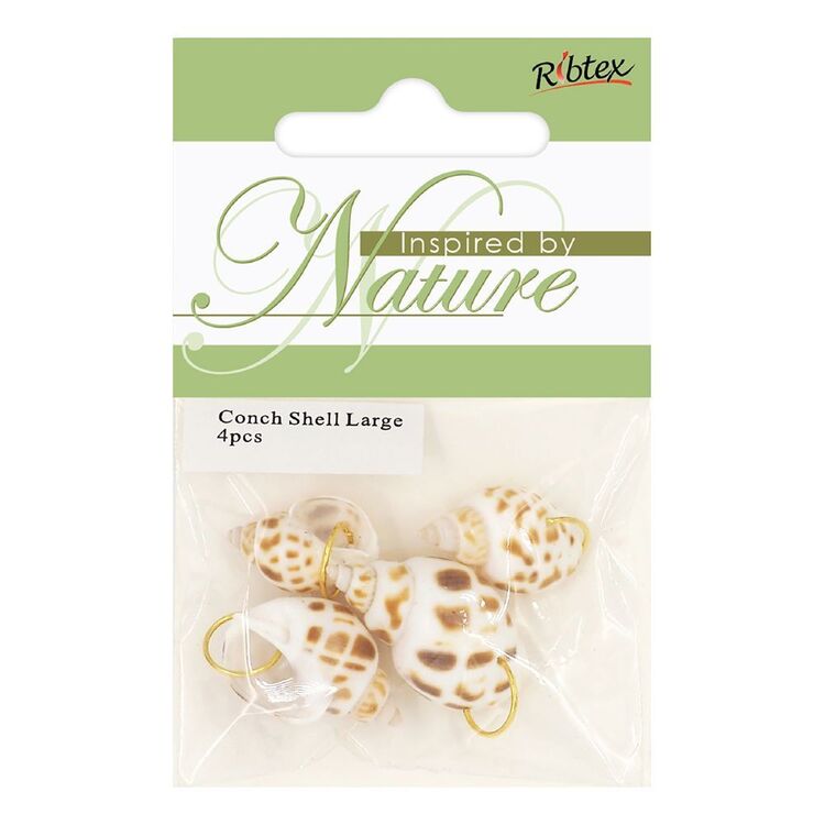 Shell Inspired Ribtex Inspired By Nature Conch Shell With Ring 4 Pack Natural 30 mm ...