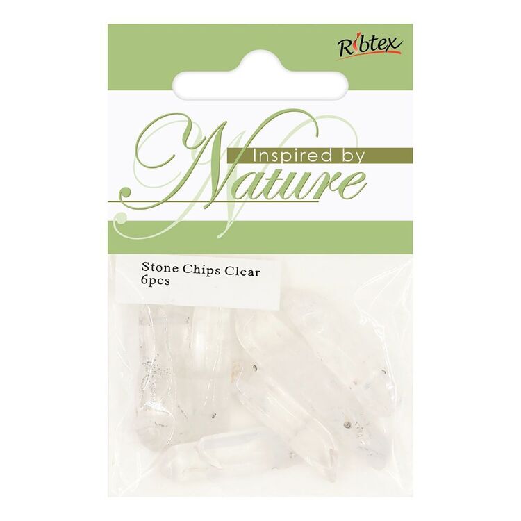 Ribtex Inspired By Nature Stone Chip Pendant 6 Pack Clear 6 x 15 mm