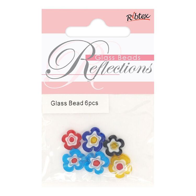 Ribtex Millefiori Flower Shape Bead 6 Pack