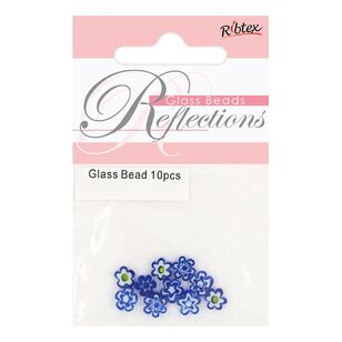 Ribtex Millefiori Flower Shape Bead 10 Pack Blue 6 mm