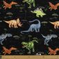 Dinosaur Adventure Printed 112 cm Cotton Fabric Black 112 cm