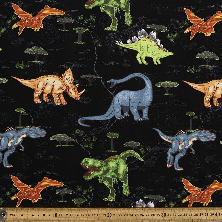 Dinosaur Adventure Printed 112 cm Cotton Fabric