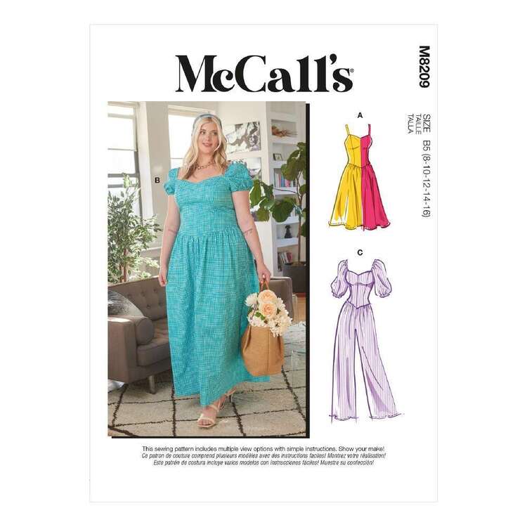 McCall's M8209 Misses' & Women's Dresses & Jumpsuit Pattern McCall's M8209 Misses' & Women's Dresses & Jumpsuit Pattern