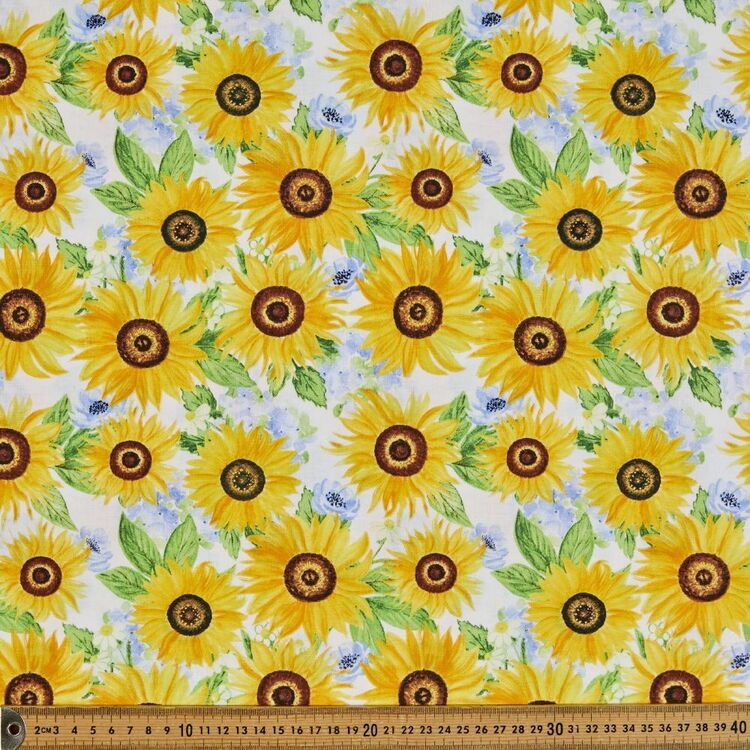 Sunflowers Printed 112 cm Cotton Fabric