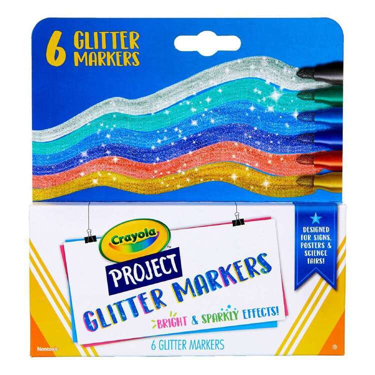 Crayola Project Glitter Markers 6 Pack