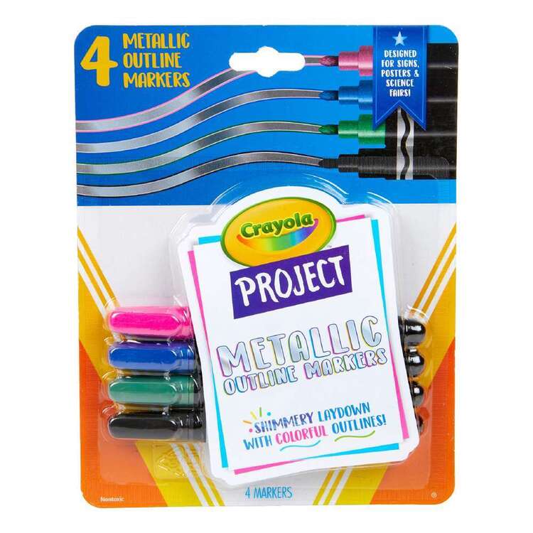 Crayola Project Metallic Outline Markers 4 Pack
