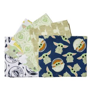 Star Wars Baby Yoda Printed Cotton Fat Quarter Fabric Bundle 5 Pieces Multicoloured 45 x 55 cm