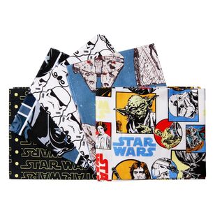 Star Wars Mix Printed Cotton Fat Quarter Fabric Bundle 5 Pieces Multicoloured 45 x 55 cm