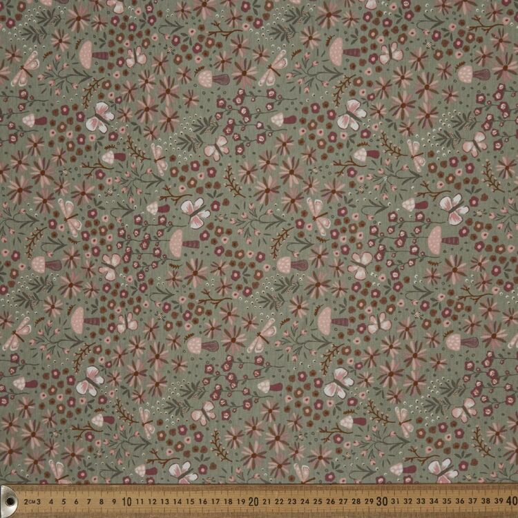 Country Floral Printed 148 cm Organic Cotton Elastane Jersey Fabric