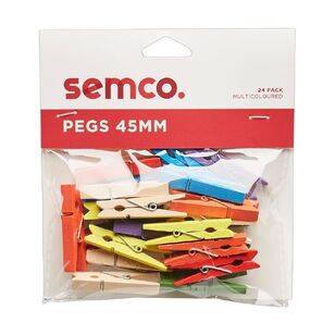 Semco 45 mm Pegs 24 Pack Multicoloured