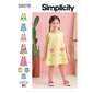 Simplicity Sewing Pattern S9318 Toddlers' Tent Tops, Dresses, and Shorts 1 - 4