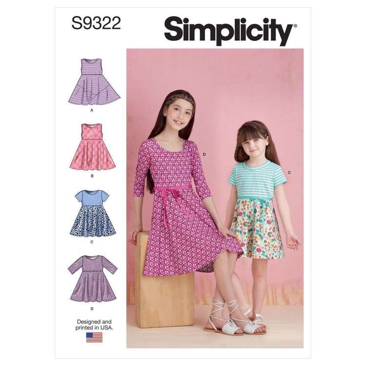 Simplicity Sewing Pattern S9322 Children's & Girls' Pullover Dresses