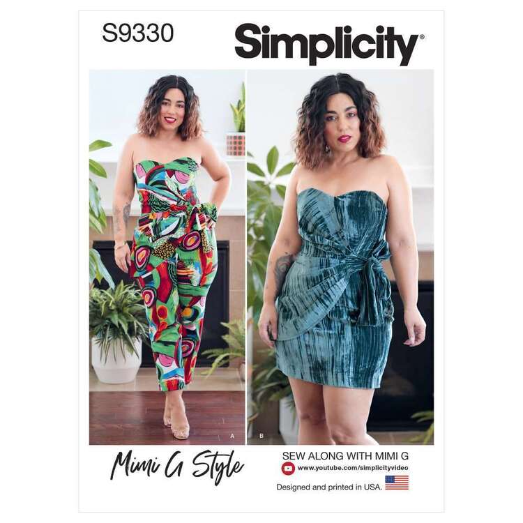 Simplicity Sewing Pattern S9330 Misses' Strapless Jumpsuit & Mini Dress