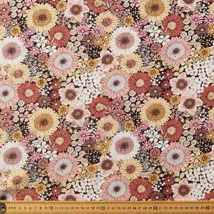 Full Bloom Printed 135 cm Rayon Fabric Multicoloured 135 cm
