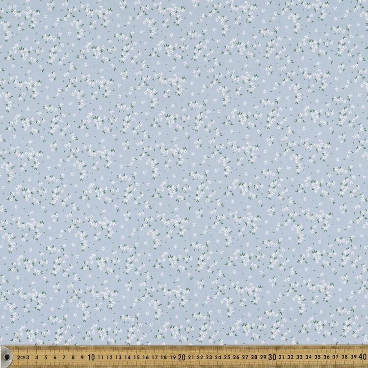 Country Garden TC Pitter Patter Printed 112 cm Polycotton Fabric Blue 112 cm