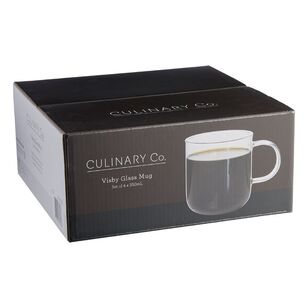 Culinary Co Visby Glass Mugs Set Of 4 Clear 350 mL