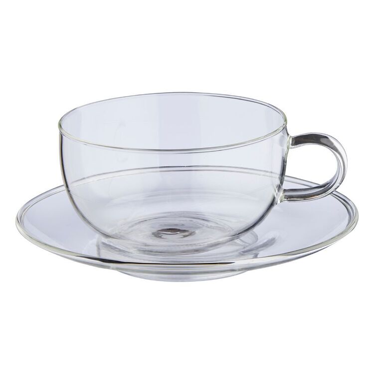 Culinary Co Visby Glass Cup & Saucer Set Of 2