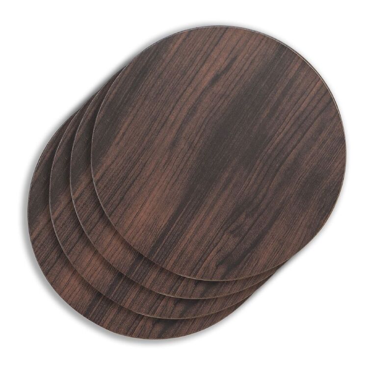 Dine By Ladelle Timba Wood Look Round Placemats Set Of 4
