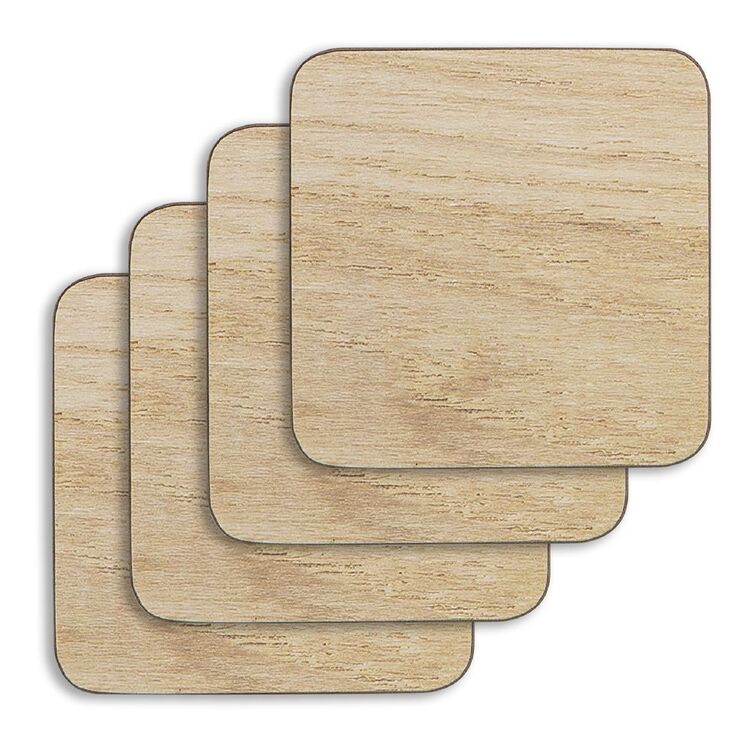 Dine By Ladelle Timba Wood Look Square Coasters Set Of 4